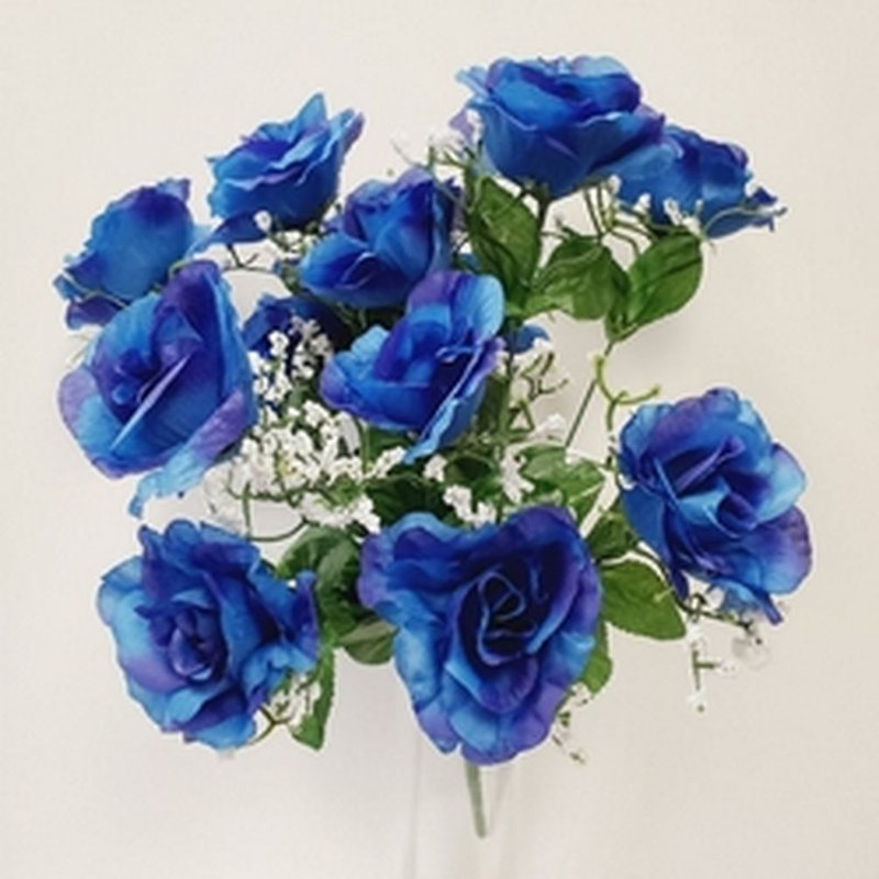 Fabric Rose Arrangement, Royal BLue