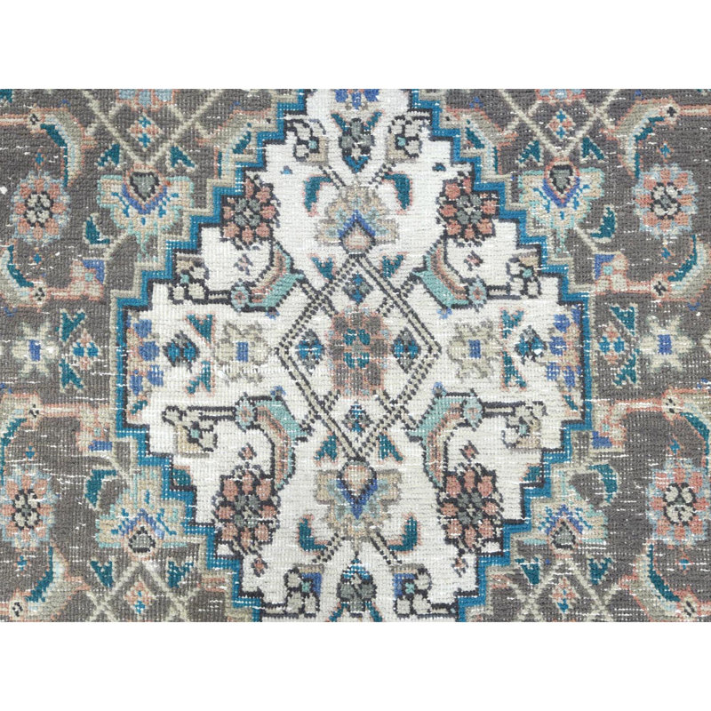 Roos One-of-a-Kind Rectangle 7'1" X 9'9" 1960s Area Rug in Grey