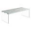 Table basse rectangulaire décorative grise avec plateau en verre trempé de L 44 po, créant une ambiance moderne