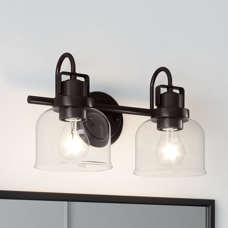 Éclairage pour meuble-lavabo à 2 lumières à intensité variable Vecchia, Noir mat