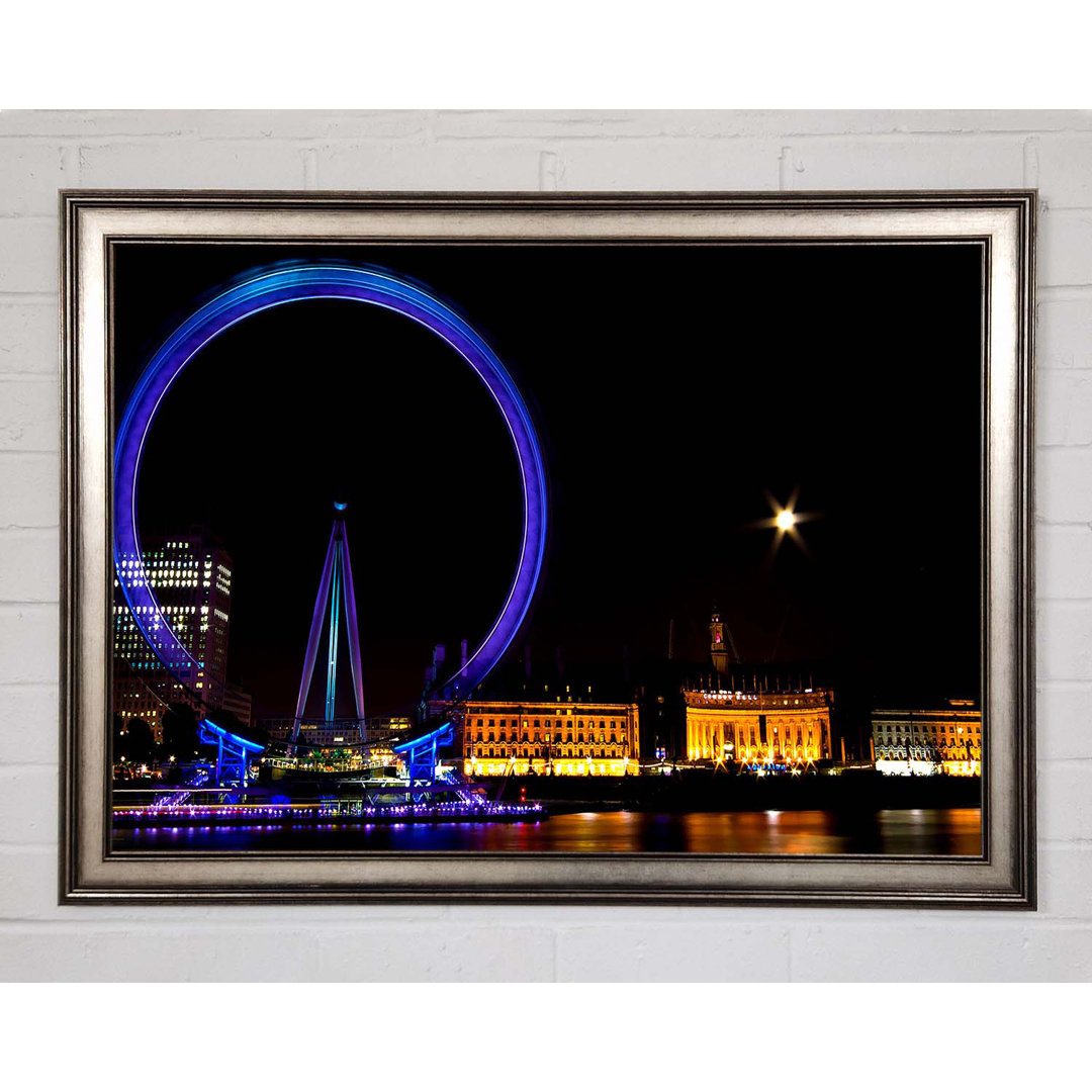 London Eye Blues In London - Einzelne Bilderrahmen Kunstdrucke