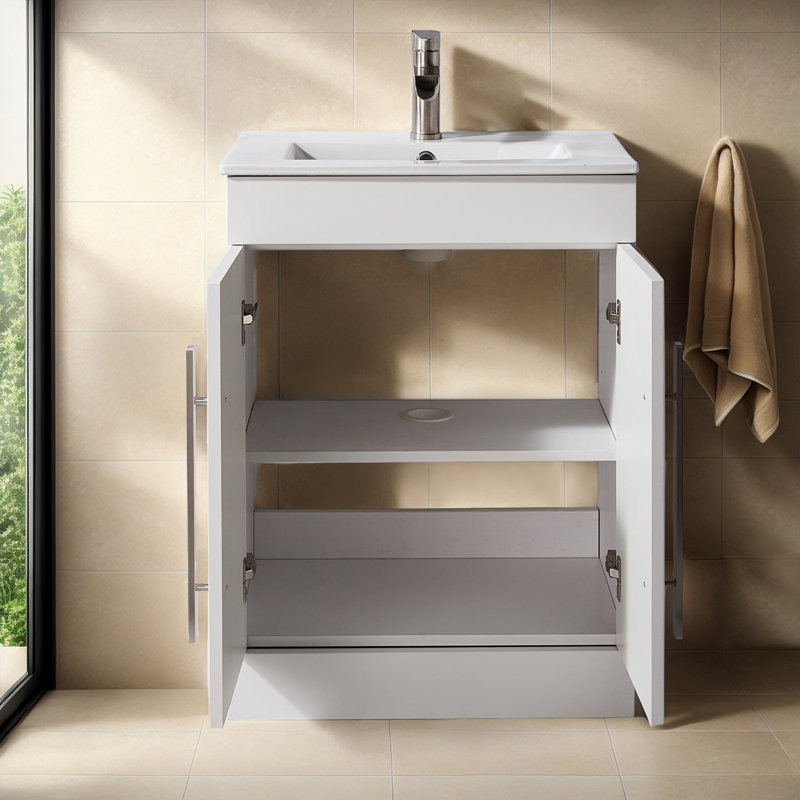 Devpal 24'' Single Bathroom Vanity with Ceramic Top