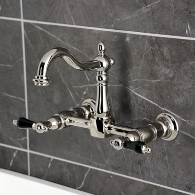 Kingston Brass Duchess Double-Handle 2-Hole Wall-Mount Bridge Kitchen Faucet