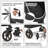Folding 3 Wheel Pet Stroller, Foldable Dog Jogger Stroller with Adjustable Handlebar and Mesh Window-93284059