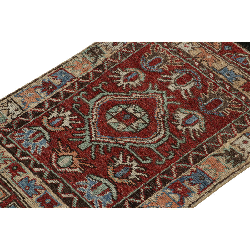 Burano Hand Knotted Wool Geometric Area Rug, Rectangle 4' x 5'
