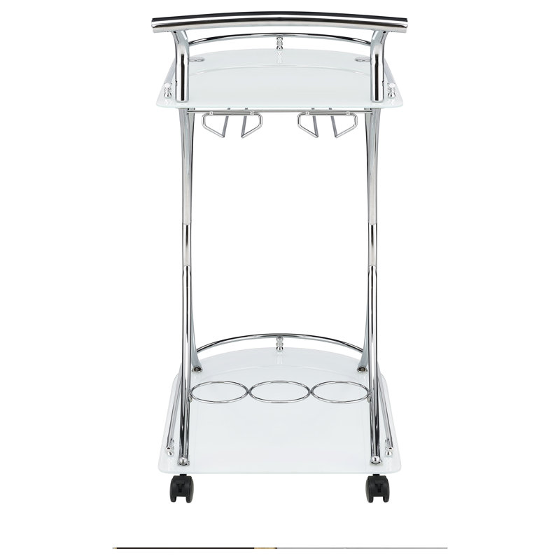 Chariot-bar en métal à 2 niveaux Allen, Blanc