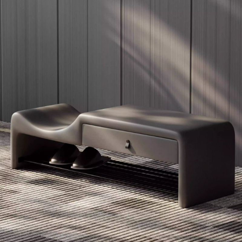 Simple Home Shoe Stool, Dark Gray
