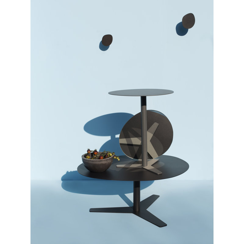 Schenk Pedestal End Table, Anthracite