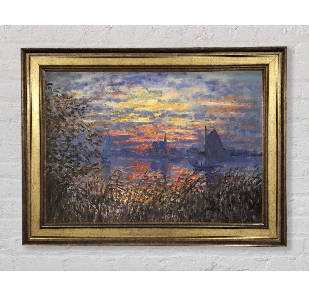 Monet Sonnenuntergang an der Seine - Einzelne Bilderrahmen Kunstdrucke