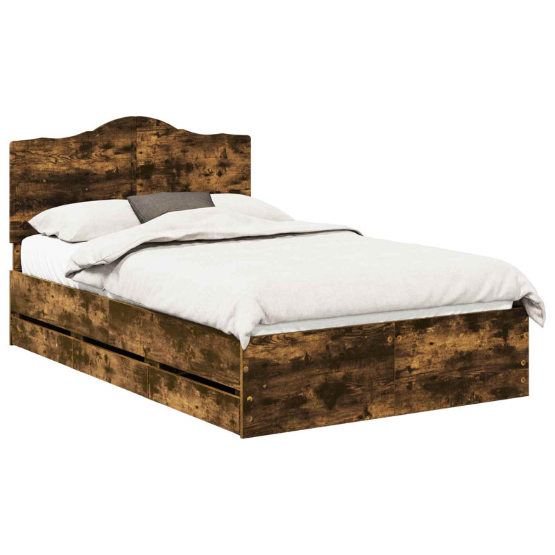 Bed, Small Double (4'), Smoked Oak