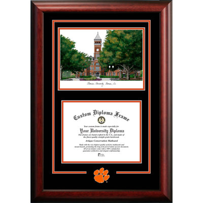Cadre de lithographie à clemson tigers et diplôme avec images campus NCAA