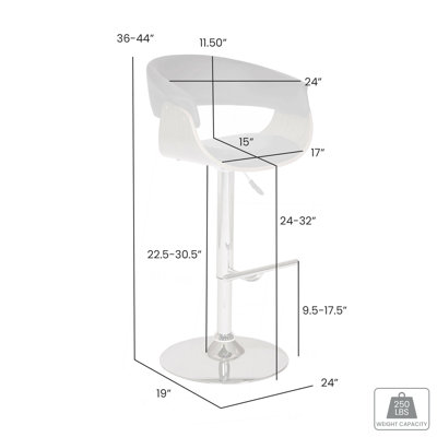 Tabouret de bar pivotant en similicuir noir
