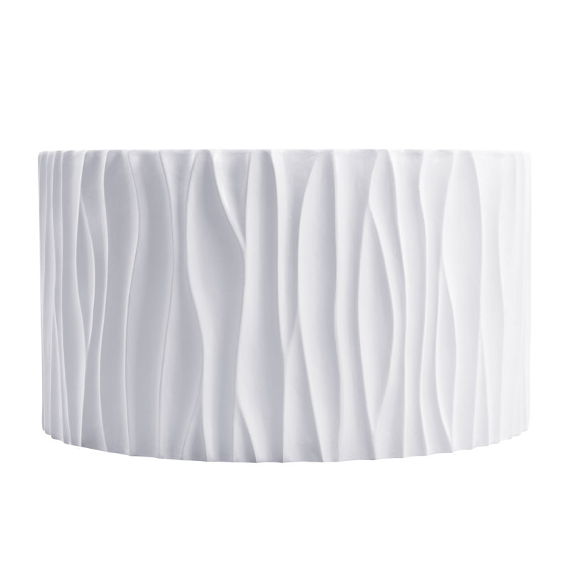 Table de patio ronde avec base robuste, Blanc
