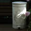 4.5 Gallon Vintage Metal Step On Trash Can With Lid and Liner, Rustic Farmhouse White Metal Garbage Can Waste Bin-1245984223