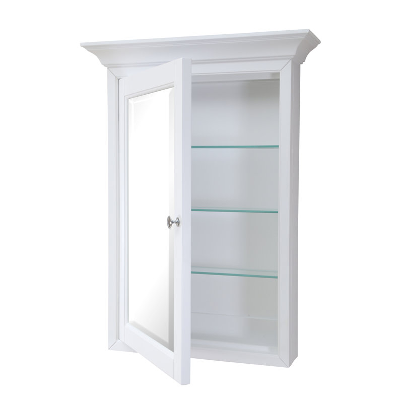 Bernardsville 24.25 " W X 33 " H Surface Framed Medicine Cabinet with Mirror, White