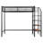 Twin Size Metal Loft Bed with Upper Grid Shelf & 4-Layer Storage Ladder, Space-Saving Black Design — Black Elevated Space-Saving Bed-2094839307