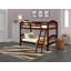 Twin over Twin Bunk Beds for Kids with Ladder and Guard Rail Bunk, Java Finish-572105797