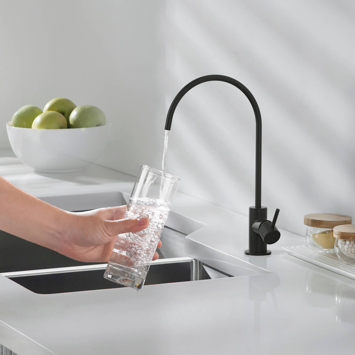 Circular Cold Water Dispenser, Matte Black