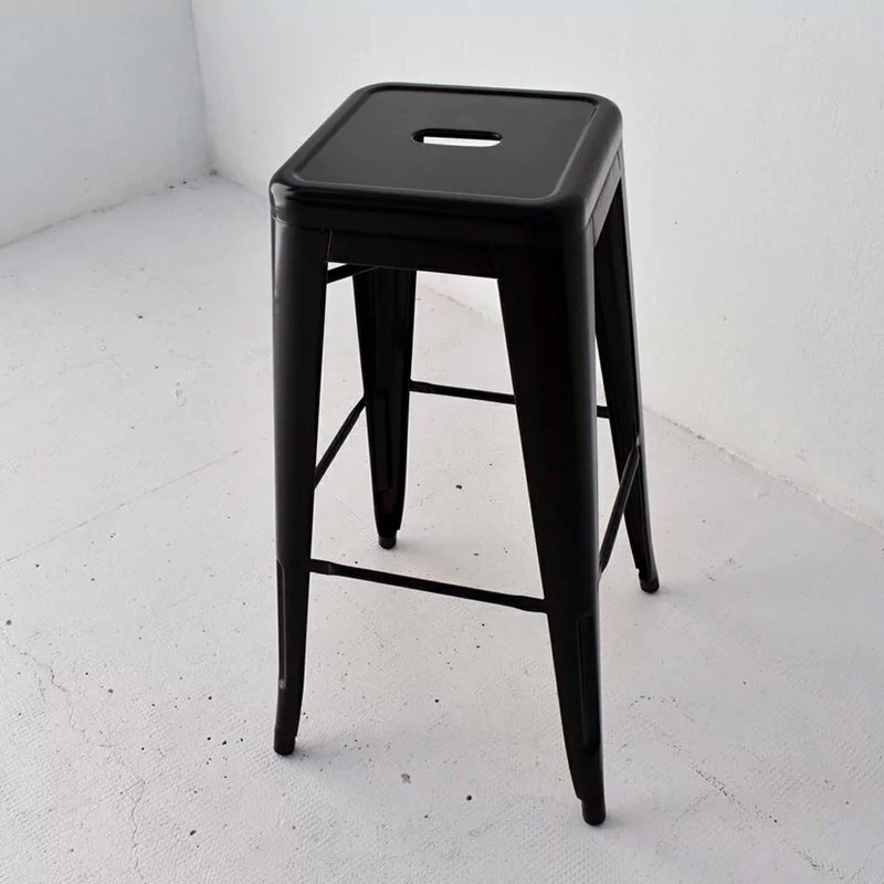 Tillar Counter Stool with Metal Frame, Black, 2