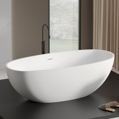 Baignoire de trempage autoportante à surface solide 65,2 pouces Kakusiga