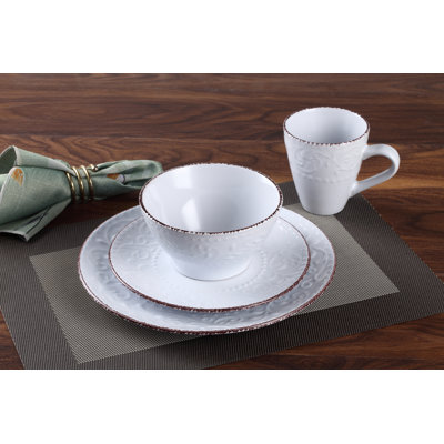 Service de table en grès 16 pièces Lorren Home Trends Lorren, service pour 4