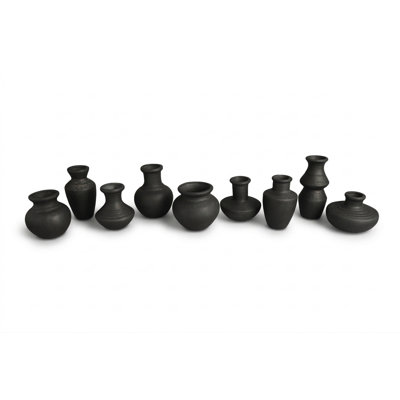 Paper Mache Mini Vase Set Of 9 - Dia 12.6"