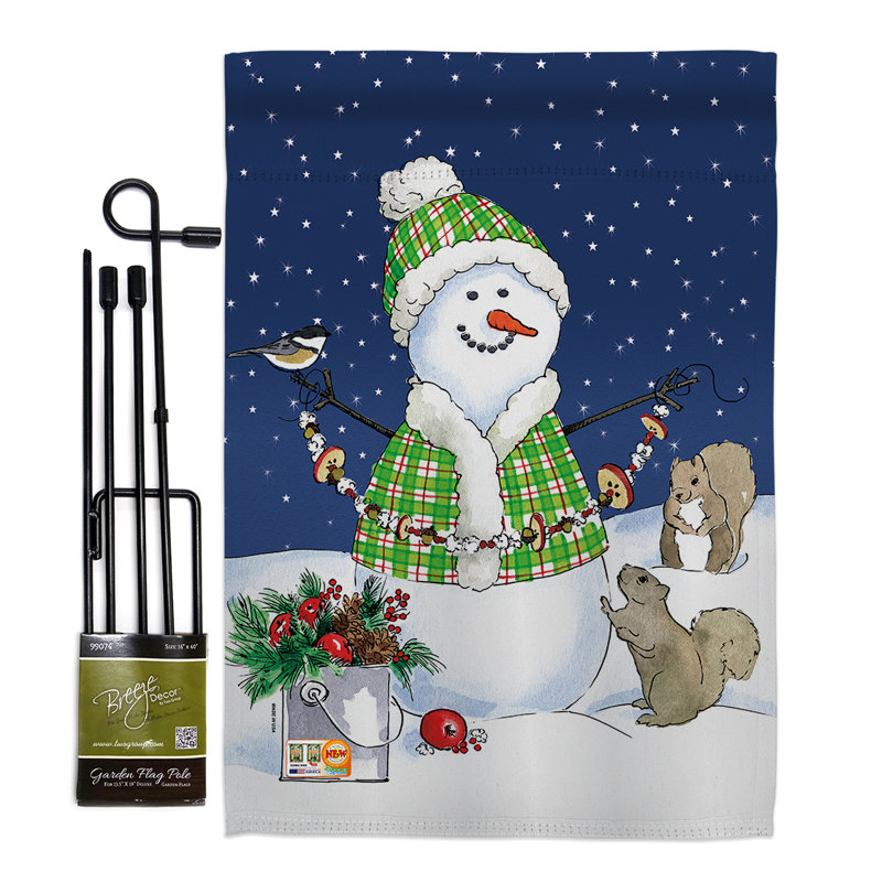 Décoration de neige avec wonderland, impression en polyester de 2 côtés 18,5 x 13 po ensemble de drapeau