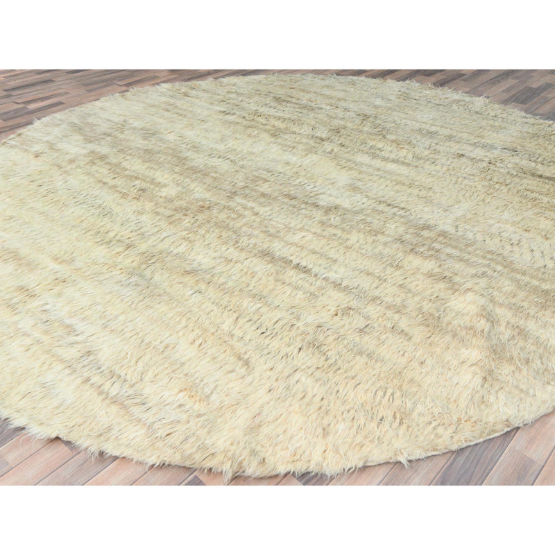 Vitala One-of-a-Kind Round 12'0" X 12'1" New Age Round Area Rug in Beige