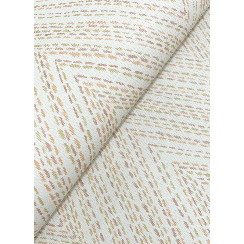 Lainey Green Stitched Chevron Wallpaper, Red