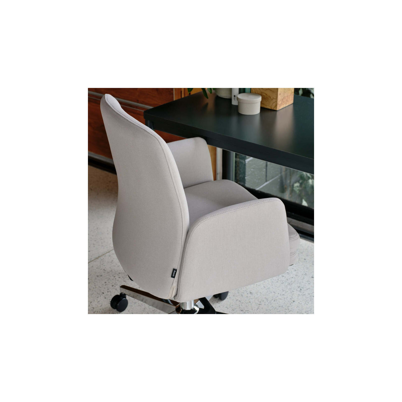 Softside Chair - Midback - Fabric, Bone, 40.5"