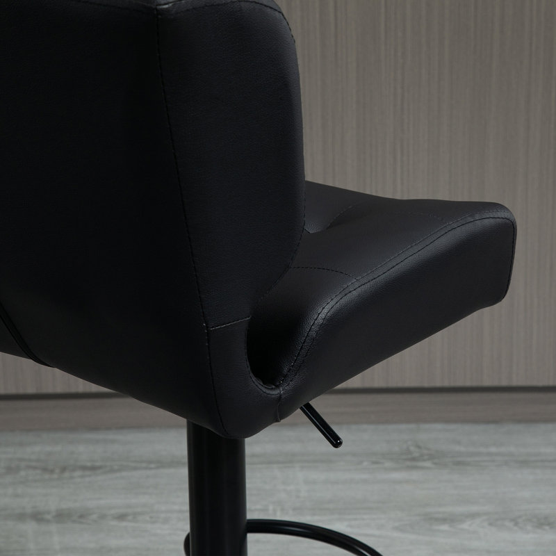 Ensemble de 2 tabourets de bar avec siège réglable, coussin rembourré épais et repose-pieds en métal