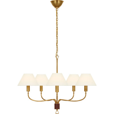 Griffin 31" Chandelier with Linen Shades