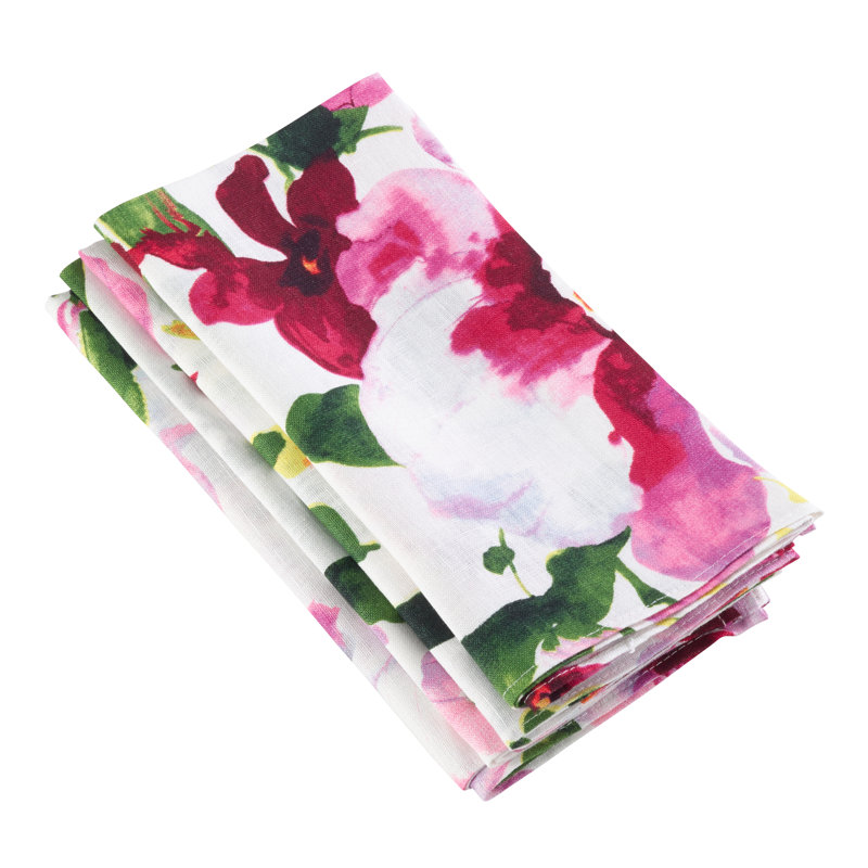 Watauga Linen Floral Square Napkin, 20" W x 20" L
