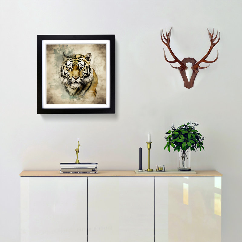 Tiger No.1 - Framed Print, Black