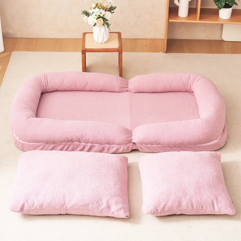 Lit triple rabattable en rose attrayant. 18 réglages réglables. Structure en métal et bourre en coton. Une expérience d'assise complète. Taille agrandie. Polyvalent pour de multiples occasions. Faibles frais d'expédition. 29,49 H,