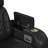 Picket House Furnishings Ascend P3 Loveseat with LED, wireless charger pocket and Console in Jett Black with Red Stitching
