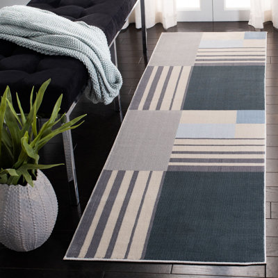 Aslin Geometric Beige/Green/Charcoal Area Rug