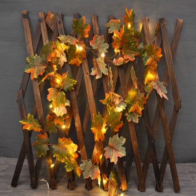  2m 20 Lights Maple Leaf Lights Halloween Lights Battery Box Decorations Maple Leaf Vines Hangings