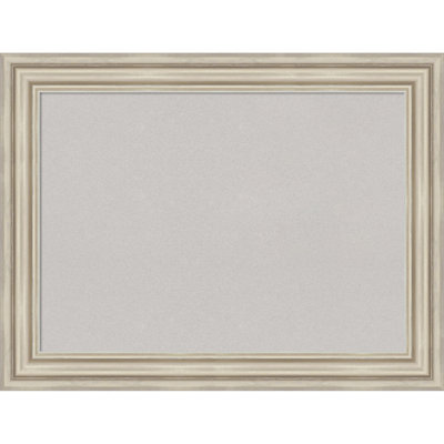 Sierra Silver Wood Framed Corkboard, Grey Cork Bulletin Board, Organization Board, Pin Board