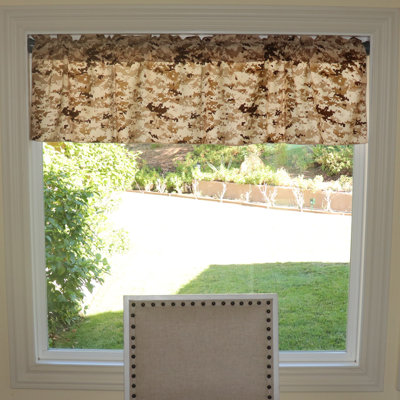 Kashis Cotton Blend Camouflage Tailored Window Valance