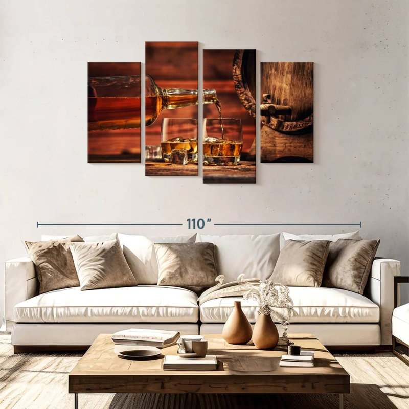 Yarlin whisky sur une table en bois, H 48 po x l 75 po