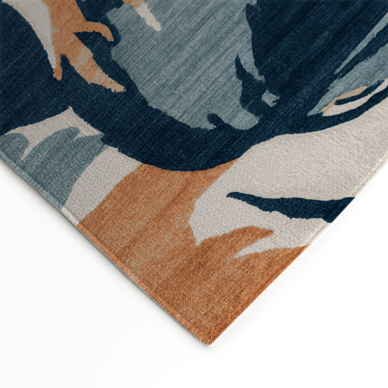 Watercolor Gray Indoor and Outdoor Area Rug, Round 5'