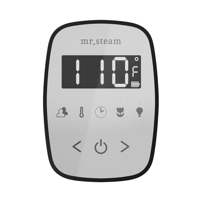 Ensemble de commande de douche à vapeur ButlerFlex Max avec contrôle TempoFlex et tête de vapeur, Nickel brossé