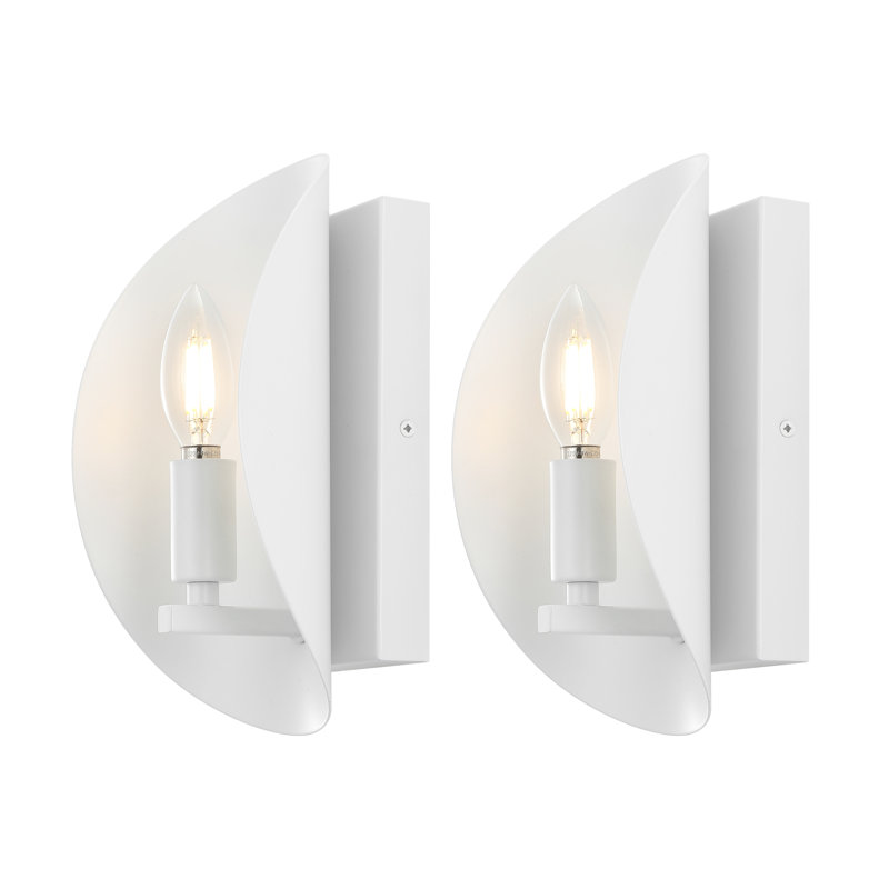 Glendive Iron Flush Mounted Sconce, White