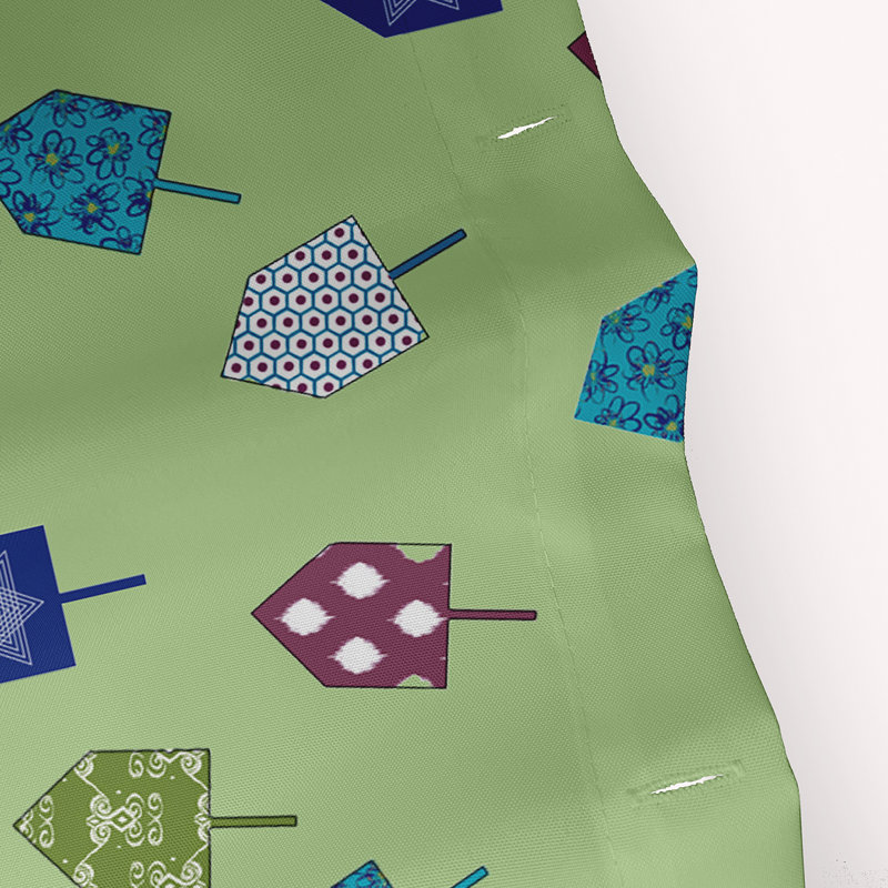 Rideau de douche à motif Dreidel, Vert clair