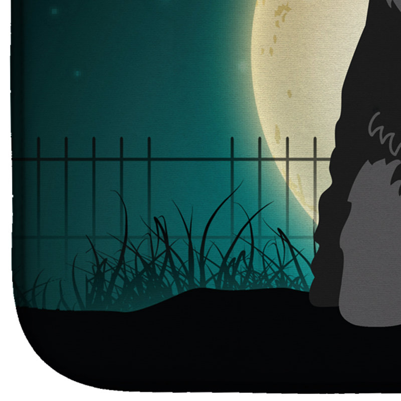 Tapis de séchage schnauzer standard halloween, Gris foncé