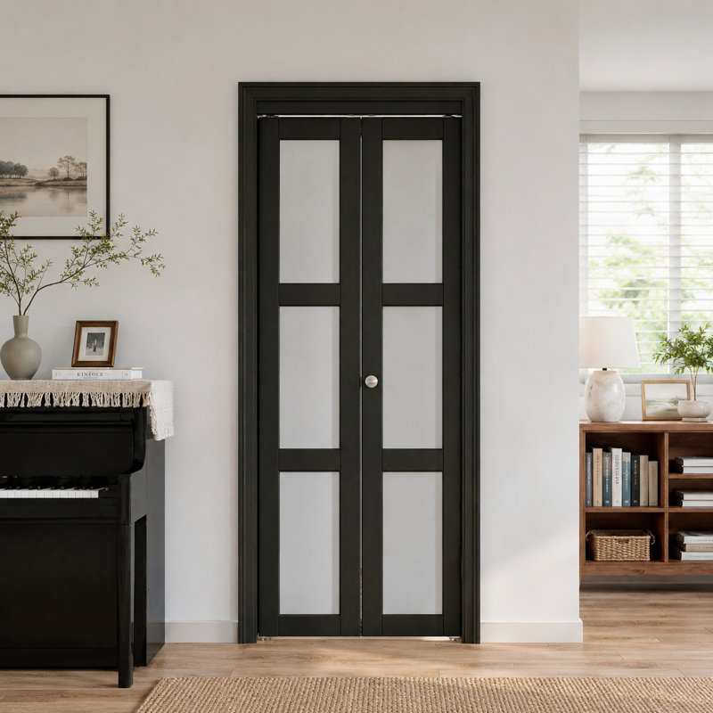 Porte pliante 28 po x 80 po en bois manufacturé massif l 28 po x H 77 po avec trousse de quincaillerie d'installation