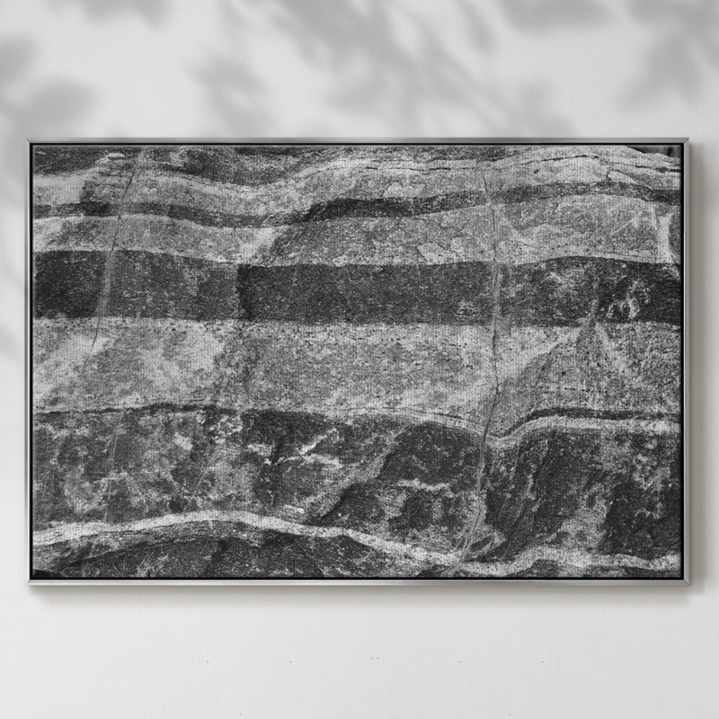 " Found Textures XI ", 17" H x 25" W x 2" D, Silver Floater Framed Canvas