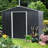 8Ft X 6Ft Metal Storage Shed In Black, Galvanized Iron Construction For Longevity, Punched Vents, Sliding Door With Padlock, Easy Assembly Process Build Strength, Air Method-123403653-123403648