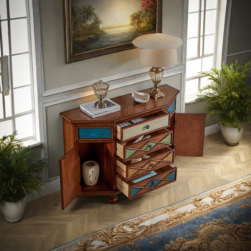 American style multi-functional accent cabinet, Brown